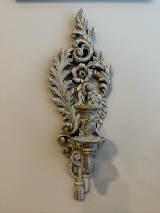 Other - Vintage Ornate Acanthus Wall Sconce Candle Holder Resin Rococo Baroque Style